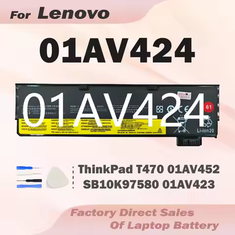 61 01AV424 Factory Direct Laptop Battery for Lenovo ThinkPad T570 T470 T480 T580 P51S P52S01AV423 01