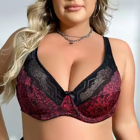 BEAUWEAR Woman Bra Plus Size Underwire Bra no Pad Big Size Lingerie with Lace 85C-100C 85D-110D