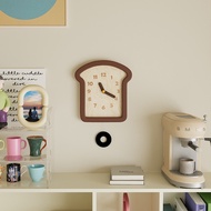 New style toast children's room silent clock wall clock living room minimalist modern internet celeb