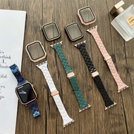 Resin Slim Strap and Case for Smart Watch Band 41mm 45mm 44mm 40mm 42mm 38mm Woman Belt Bracelet Wat