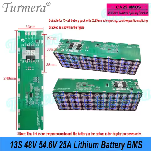 BMS 13S 48V 54.6V 25A Lithium Battery BMS Welding Board for 18650 13S4P 13S5P 13S6P 13S8P E-Bike E-s