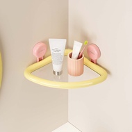 Plastic Suction Cup Triangle Shelf Color Wall Mounted Shower Organizer Drainable Punch Free Corner S