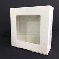 WINDOW CAKE BOX (White) 8"x8"x3" / 7"x10"x3" / 10.5"x10.5"x6.5" / 12"x12"x5"
