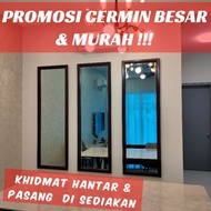 CERMIN DINDING BESAR MURAH DECO (READY STOK) / BIG LARGE WALL MIRROR 3X6 FOR BEDROOM OR BATHROOM