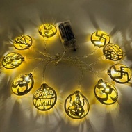 2023 New Diwali 1.6m Light String LED Lantern Festival Decorative Light String Aum Logo Diwali Deepavali Diwali Deco