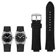 สายผ้าใบไนลอนสำหรับ Tissot PRX ซีรีส์ T137.407/T137.410อุปกรณ์เสริมสำหรับนาฬิกาหนังผู้ชายปลายนูนขนาด26*12มม.