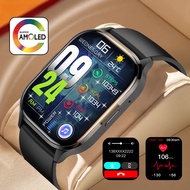 นาฬิกาออกกำลังกาย Men Women Smartwatch AMOLED Always on Display Fitness Tracker Waterproof Bluetooth Call Smart Watch for IOS Android