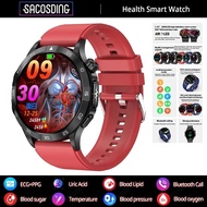 Blood Sugar Smart Watch Blood Lipid Uric Acid Health Monitor Sport Watch Smart ECG+PPG HD Bluetooth