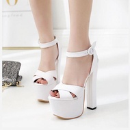 Female Thick Heel Platform Summer Sandal 17Cm Plus Size High Heels Open Toe Women Shoes Party Dress 
