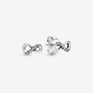 925 Sterling Silver Sparkling Infinity Stud Earrings Zircon Stone Forever Love Earrings Jewelry Valentines Gift For Girlfriend
