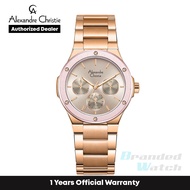 [Official Warranty] Alexandre Christie 2913BFBRGPN Women's Gold Dial Stainless Steel Strap Watch