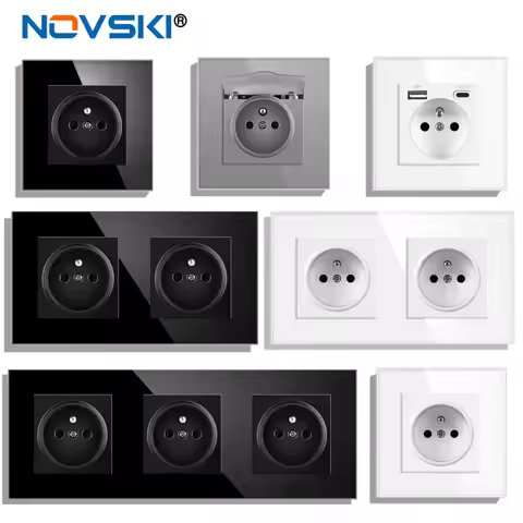 novski French standard plug, glass wall panel, French power supply, 16A and 220V grounding, child pr