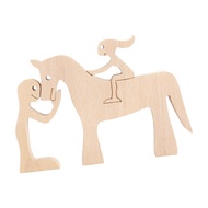 segolike Wooden Art Puzzle Valentine Day Decor, Educational Family Wooden Animal Puzzle Wooden Horse Sculpture for Party Anniversary