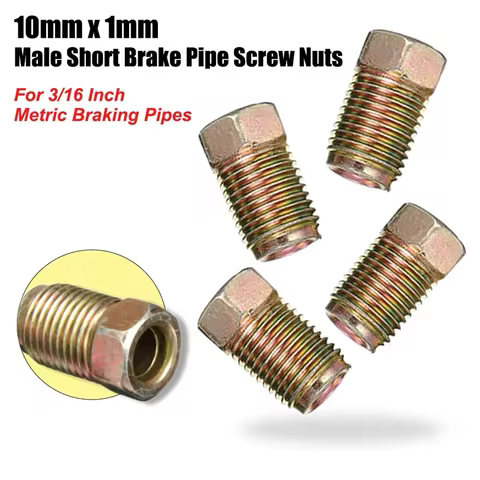 10Pcs M10 Brake Pipe M10x1.0 Threads Car Brake Line Fittings 17 X 10mm For 3/16" Steel Brake Line Tu