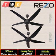 Rezo Ventus Ceiling Fan MY56 (Twin Pack) 56 Inch 5 ABS Blades Heavy Duty Motor 5 Speed Ceiling Fan With Remote Control Kipas Siling Kipas Angin 吊电风扇 电风扇