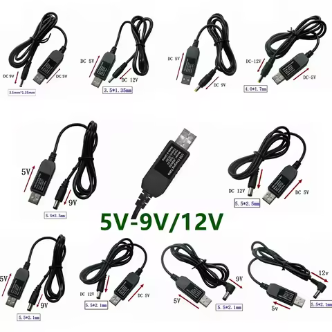USB power 5.5X2.1mm 2.5mm 3.5*1.35mm 4.0x1.7mm boost line DC 5V to DC 9V 12V Step UP Module USB Conv