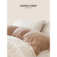 LOVEY COSY Korean Light Luxury Spring Summer Milk Velvet Warm Wave Jacquard Plus Velvet Thickened Be