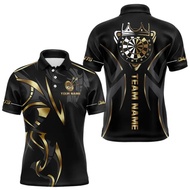 Fashion Darts Graphic Polo Shirt For Men Custom Name Lapel Button 3D Printed Polo Shirts Trend Overs