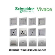 Schneider Vivace Silver switch socket wall -   Silver