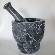 Mortar and Pestle 6" Dark Gray 100percent pure Marble