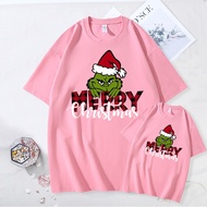 T-shirt Baju Merry Christmas T-shirt  Adult Family Xmas Funny Grinch T-shirt  Cotton Happy New Year 