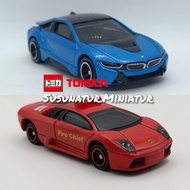 Tomica No.14 Event Model BMW i8 , Tomica Shop Lamborghini Murcielago Fire Chief Car Type (Loose + No
