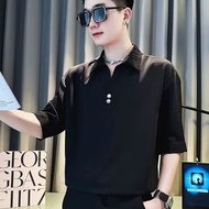 新款时尚POLO衫网红衬衫男短袖潮牌痞帅衬衣男款2025新款男士半袖上衣7.18