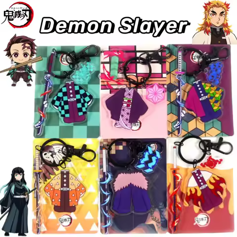 New Demon Slayer Tanjiro Kamado Hashibira Inosuke Anime Goods Cartoon Cute Acrylic Keychain School B
