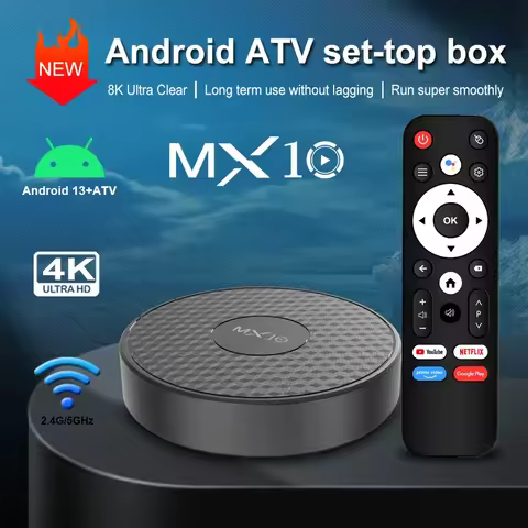 Android TV Box MX10 K3 Allwinner H313 Corte-A53 1.5GB RAM 8GB ROM Wi-Fi 2.4G/5G Smart Home Theater S