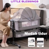 [Kelambu gratis]Tempat Tidur Bayi Ranjang Bayi Box Bayi Tempat Tidur Bayi Tempat Tidur Lipat Dinding