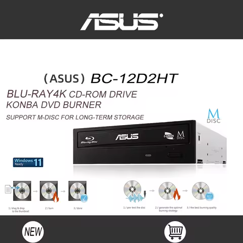 ASUS BC-12D2HT 12X Blu-ray BD Combo Player DVD Writer With M-DISC Support(No Retail Pack