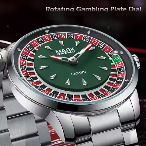 Mark Fairwhale 2025 New Top Brand Men Quartz Watch Arabic numerals Rotating Dial Roulette Automatic