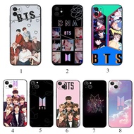 iPhone 11 11 Pro Max 12 Mini XR XS Max BTS pattern soft black phone case