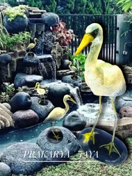 Hiasan taman air terjun patung burung bangau