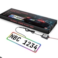 CAR NUMBER PLATE FRAME RGB LED APP COLOUR CONTROL LIGHT PLAT KERETA AUTO MOTIVE LAMPU