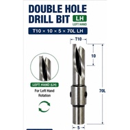 Double Hole Drill Bit LH T10X10X5X70L LH Carbide Woodworking Boring Bit Mortise Cutter for Wood Furn
