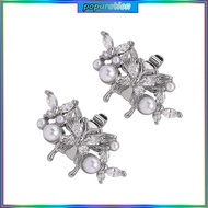 POP Premium Electroplated Coppers Earphone Ornament Pearls Butterfly Design Secure F