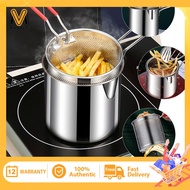 Movall 304 Oil Fryer Pot Induction Cooker Fryer Pot French Fries Strainer Deep Frying Pan Noodle pot