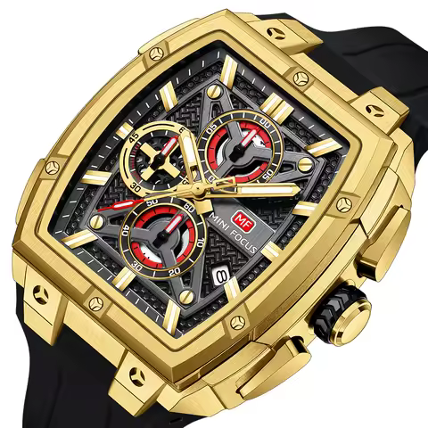 Watch MINI FOCUS Men's Watch Wine Barrel Dial Fashionable Night Glow Sports Chronograph Outdoor Quar