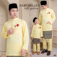 [BABY YELLOW] -KUNING LEMBUT/KUNING CAIR/SOFT YELLOW/BAJU MELAYU SLIM FIT/ANAK/AYAH/CEKOK MUSANG/SET SEDONDON/BUDAK