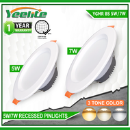 Yeelite LED Downlight  3 Color Tone 5W / 7W  Recessed Pin Lights Panel Ceiling Light 1 Year Warranty