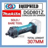 MAKITA 18V DGD801Z CORDLESS DIE GRINDER (SOLO) SHORT NOSE TYPE 38MM 1-1/2" 307MM 25000RPM 3MM 8MM 43