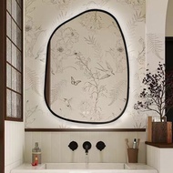 Bathroom Mirror Smart Mirror Washbasin Irregular Makeup Mirror Irregular Shaped Wall Mounted Makeup 