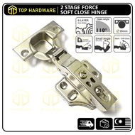 TOP🇲🇾 2 Stage Force Hydraulic Soft Close Hinge 5/8" Hinge Kitchen Cabinet Furniture Soft Close Conce