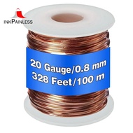99.9% Dead Soft Copper Wire, 20 Gauge/ 0.8 mm Diameter, 328 Feet/ 100 M, 1 Pound Spool Pure Copper Wire Easy to Use