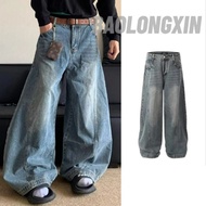 Baggy jeans pants neutral seluar baggy lelaki Loose jeans Hip hop plus size men's jeans