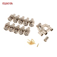 [Bilibili1] 10-Pack Professional RG60 BNC Male Crimp-On Connector for Coaxial Cables