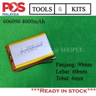 4000mah 606090 3.7V Lipo Rechargeable Battery with 2.0 Socket MP3/Car Camera Recorder/Tablet/Pad/Key