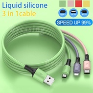 3 IN 1 USB Cable 5A Fast Charging USB Charger Cable for iPhone Type-C Android Micro USB Charging