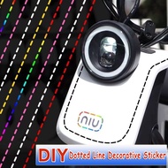 Motorcycle Decorative Reflective Sticker Laser Color Dashed Line Car Sticker / Scooter Reflective Body Decal / Motorcycle Night Safety Warning Stripes Dotted Line Trim
